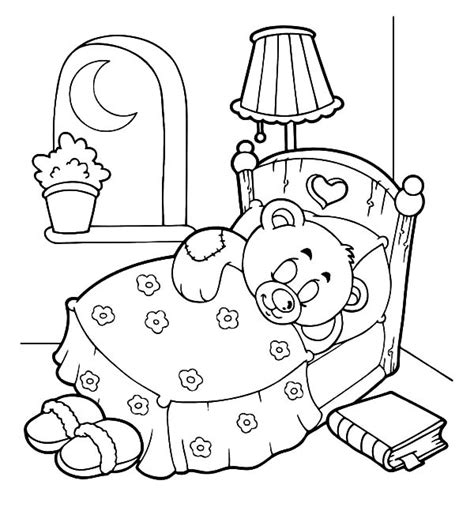 Goodnight Holidays Teddy Bear Coloring Pages Coloring Sky Teddy