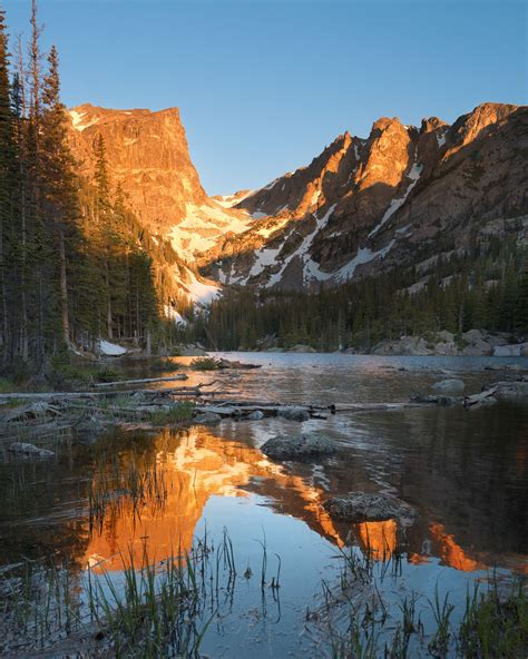 Dream Lake Sunrise Rocky Mountain National Park Rocky Mountains
