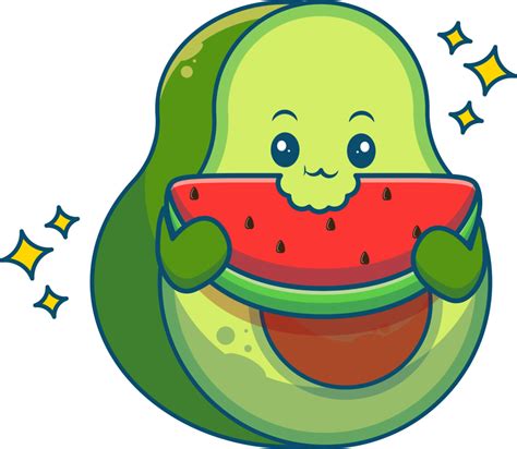 Cute Avocado Cartoon 17349197 Png