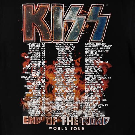 Kiss End Of The Road World Tour Front And Back Big Print Black Etsy