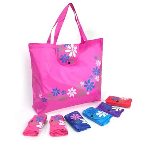 New Women Foldable Shopping Bag Reusable Floral Handbag Large Capacity