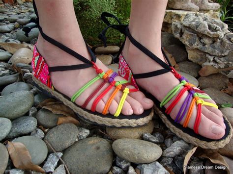 Girls Strappy Rainbow Sandals with Pink Ethnic Hmong | Etsy