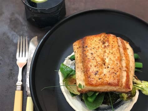 Pan Fried Barramundi With Roasted Greens Eighty Kitchen Healthy