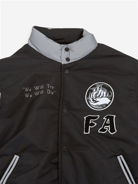 fucking awesome reflective varsity puffer letterman last supper n goodhood