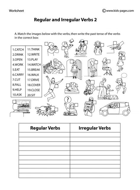 Regular And Irregular Verbs Worksheet