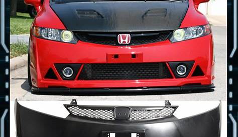 06-11 Honda Civic Mugen RR Style Front Bumper + Front Bumper Lip Body