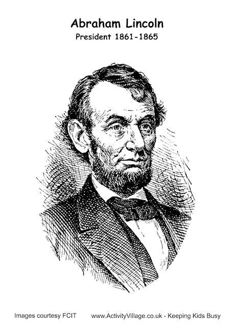 Abraham lincoln color or b&w. Abraham Lincoln Colouring Page 2