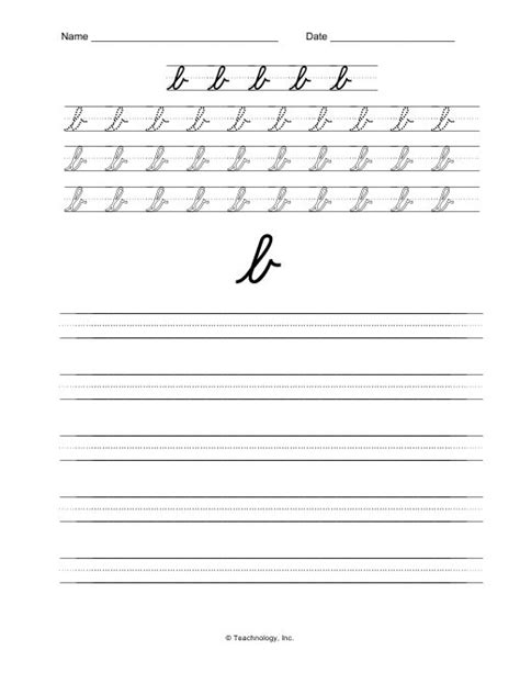 Letter B Cursive Practice Worksheet Handwriting Practice Worksheets