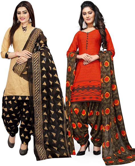 Indian Decor And Attire Womens Cotton Unstitched Salwar Suit