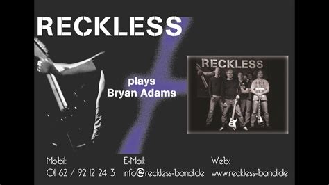 Reckless Bryan Adams Tributeband Coverband Youtube