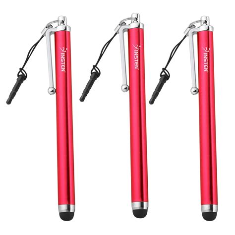 Insten 3x Red 35mm Plug Tablet Stylus Pen For Barnes And Noble Nook