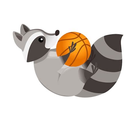Premium Vector Cute Cartoon Raccoon Lies On His Back And Holds A