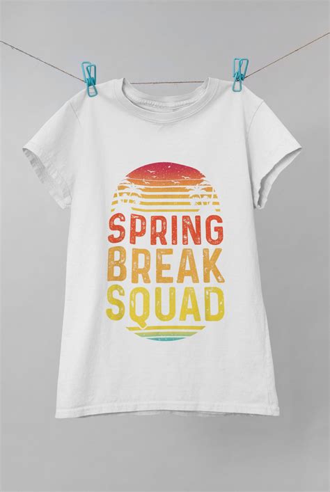 Spring Break Squad Shirt 2021 Retro Vintage Sunset Matching Etsy