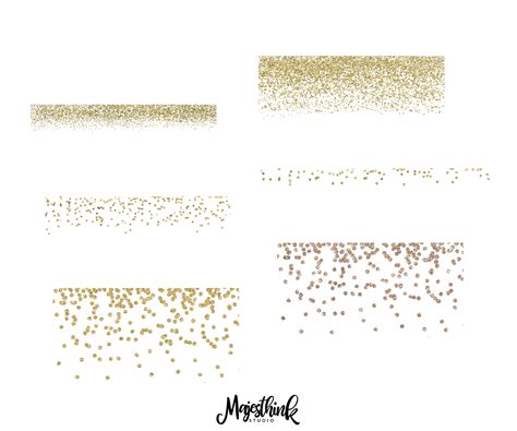 Gold Glitter Border Clip Art Golden Confetti 12 Png