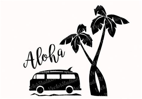 Aloha Svg Hawaii Tropical Clipart Silhouette Designs Svg Vw Etsy