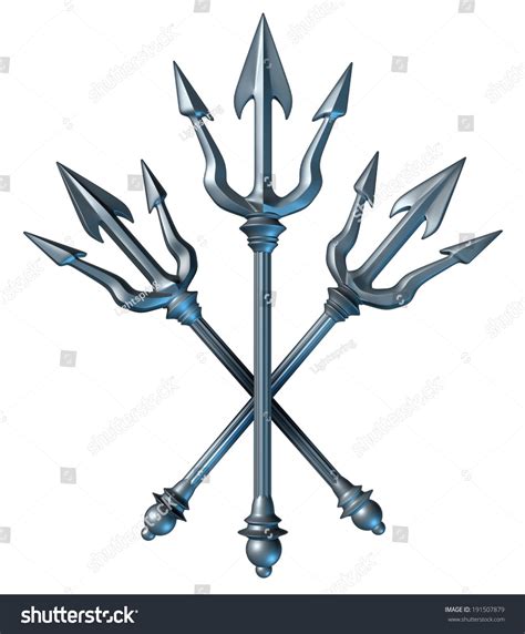 Trident Concept As A Group Of Metal Spears Design As A Greek Mythology