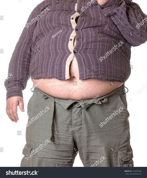 Fat Man Big Belly Closeup Part Stock Photo 142243768 Shutterstock