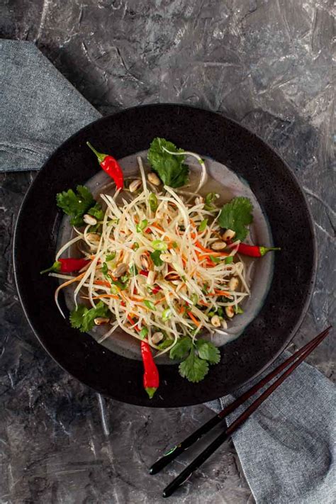 Vietnamese Green Papaya Salad Salt And Pestle