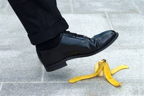 Free Photo A Person Is Going To Step On A Banana Peel