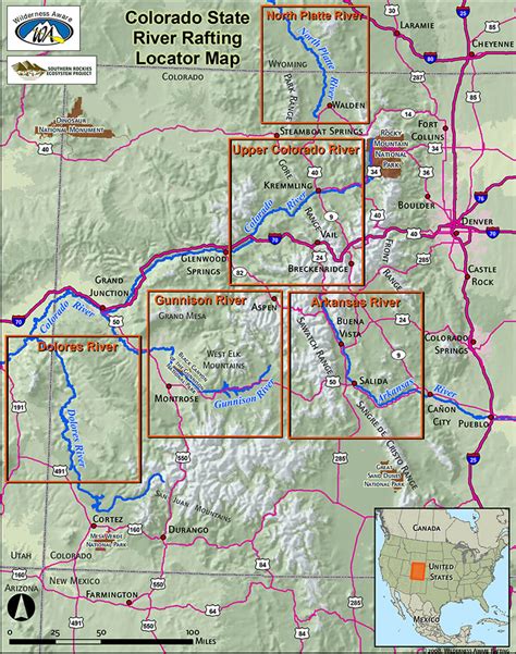 Colorado State River Locator Map Wilderness Aware