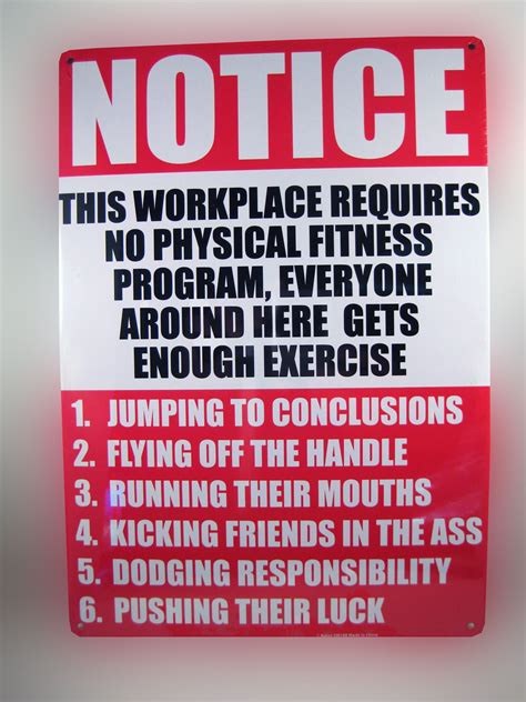 Workplace Requires Tin Sign The Perfect Joke Sign For That Office