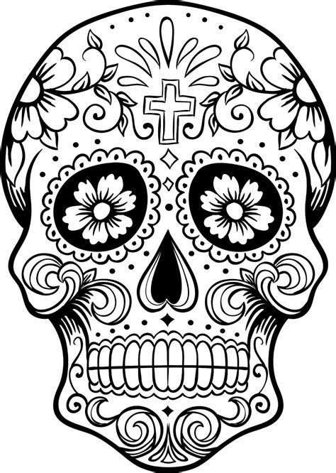 Day Of The Dead Coloring Pages Printable Free Printable Templates