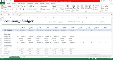 Free Monthly Company Budget Template In Excel