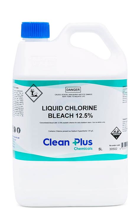 Liquid Chlorine 125 Bleach Clean Plus Chemicals
