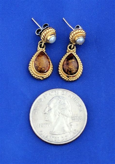 Amber & pearl vermeil silver teardrop dangle earrings | Etsy | Etsy earrings dangle, Teardrop ...