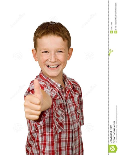 School Boy Showing Thumbs Up Stock Photo Image Of Youth Happy 10800982