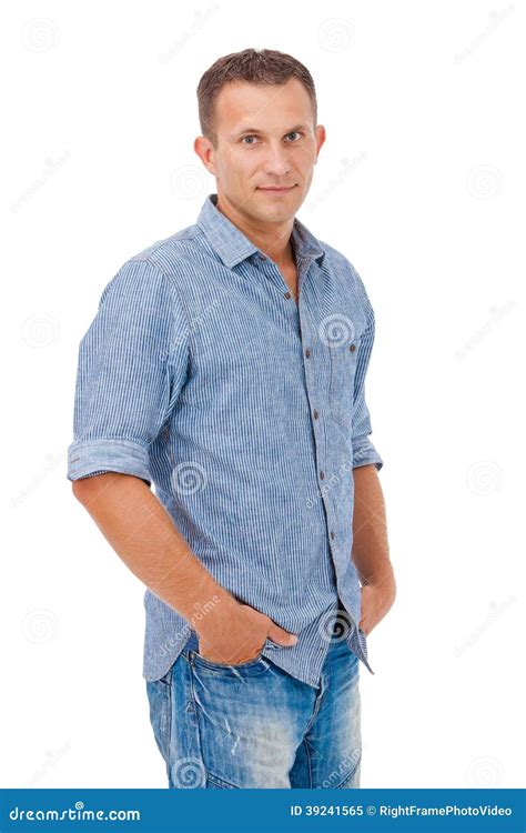 Happy Smiling Young Man Standing Stock Image Image Of Sincere