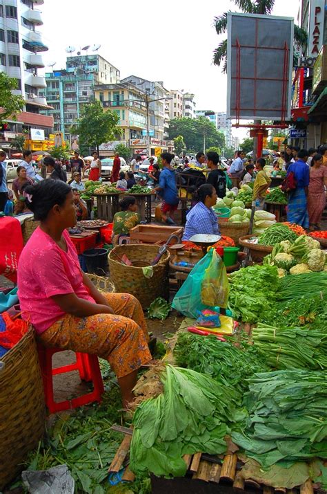 Street Market Yangon Myanmar Burma Photo