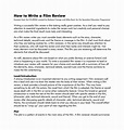 Sample Film Review Template - 8+ Free Documents Download in Word, PDF