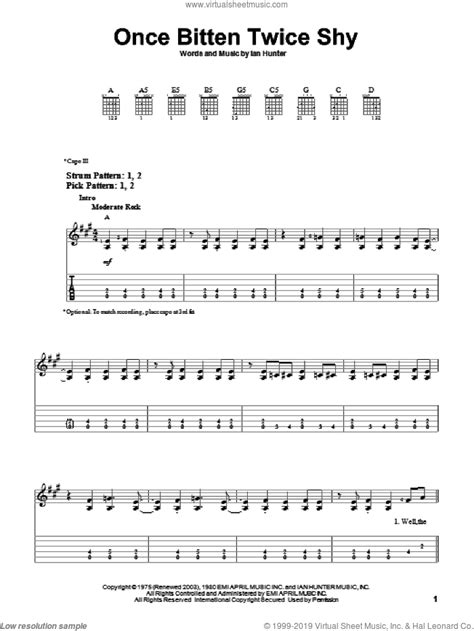 When something or someone has hurt you once, you tend to avoid that thing or person. White - Once Bitten Twice Shy sheet music for guitar solo ...