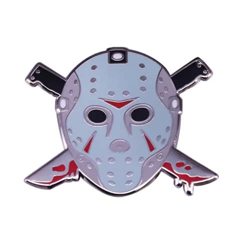 Horror Movie Friday The Th Jason Voorhees Mask Metal Enamel Badge Brooch Pin Picclick