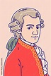 Wolfgang Amadeus Mozart (1756 – 1791), Vector illustration. He was ...