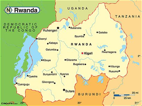 It is near the nation's geographic centre in a region of rolling hills, with a series of v. Rwanda Map - TravelsFinders.Com
