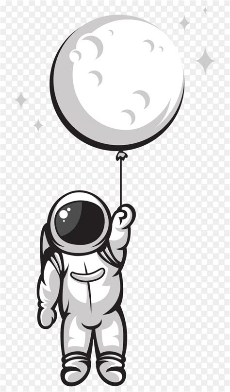 Astronaut Holding Planet Balloons Svg