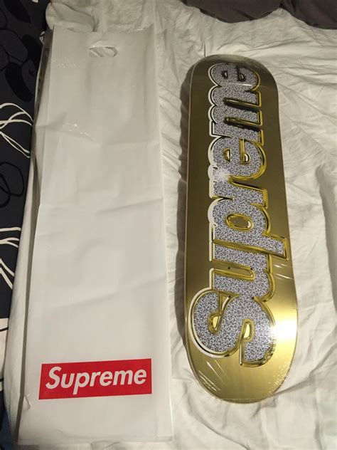 Supreme Supreme Gold Bling Skateboard Deck Still In Wrap Grailed