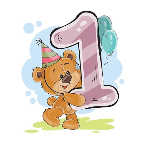 Year Birthday By Reflectionsart Bear Cartoon Diy Party Kits Birthday