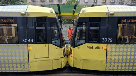 Major Disruption After Two Metrolink Trams Crash In Manchester Bbc News