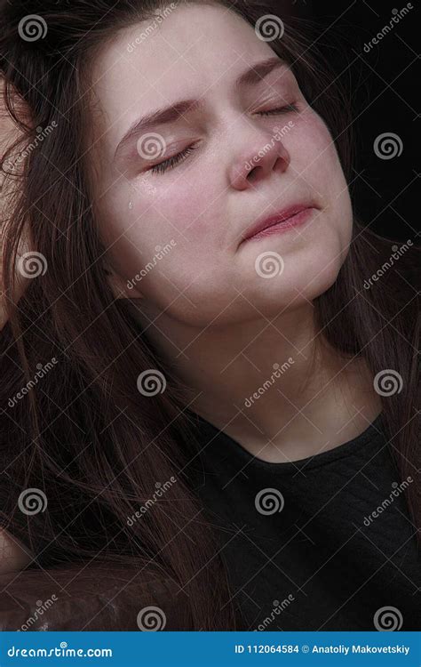 Sad Girl Crying Tears Maiden Sadness Stock Photo Image Of