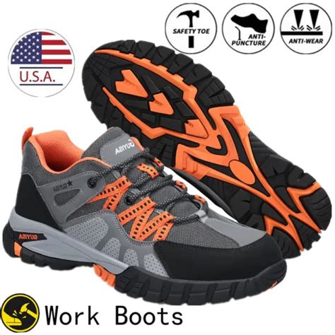 Work Boots Safety Shoes Mens Indestructible Shoes Steel Toe Shoes Work