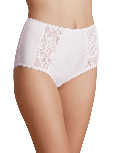 Marks And Spencer M White Jacquard Lace High Rise Full Briefs