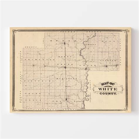 Vintage Map Of White County Indiana 1876 By Teds Vintage Art