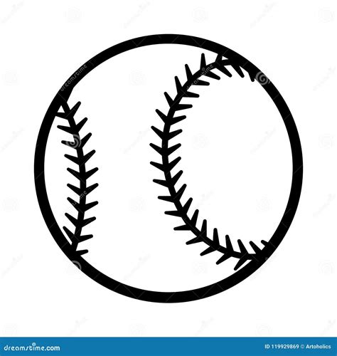 Vector Baseball Silhouette Illustration Isolated On White Background