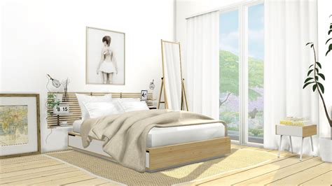 Ikea Mandal Bedroom Set 1 Bedframe 332 Polygons The Sims 4