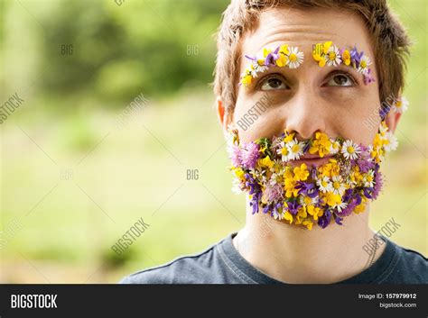 Portrait Guy Flowers Image And Photo Free Trial Bigstock