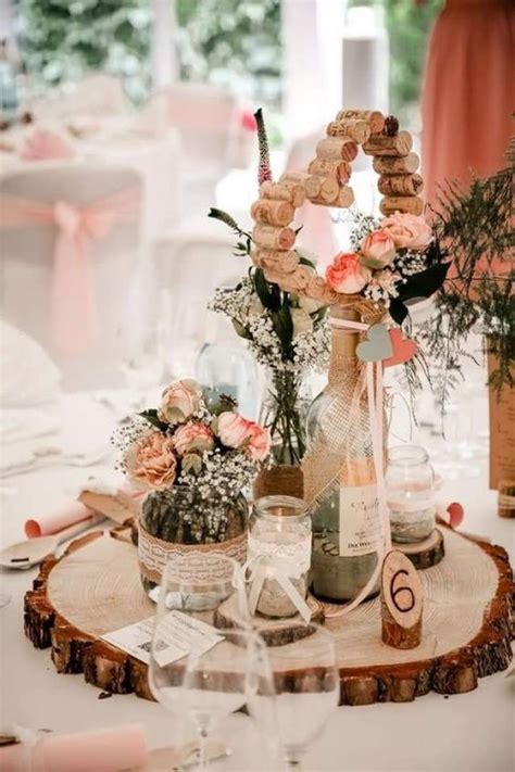 Rustic Wedding Centerpiece For A Rustic Meets Romantic Wedding Ideas Wedding Table