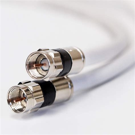 50ft White Rg6 Digital Coaxial Cable Shielded Pvc Jacket